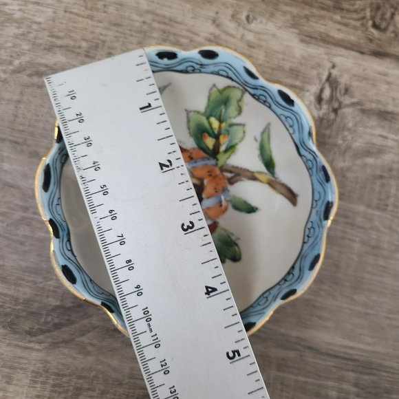 VTG Noritake "M" Japan Three Footed Condiment Bowl w Spoon Saucer Plate Floral - Picture 11 of 13